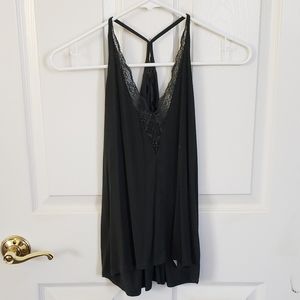 Dark green tank top.